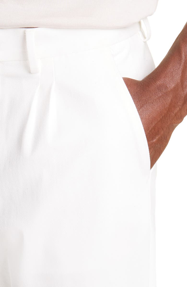 Eleventy Pleated Stretch Cotton Gabardine Pants, Alternate, color, 