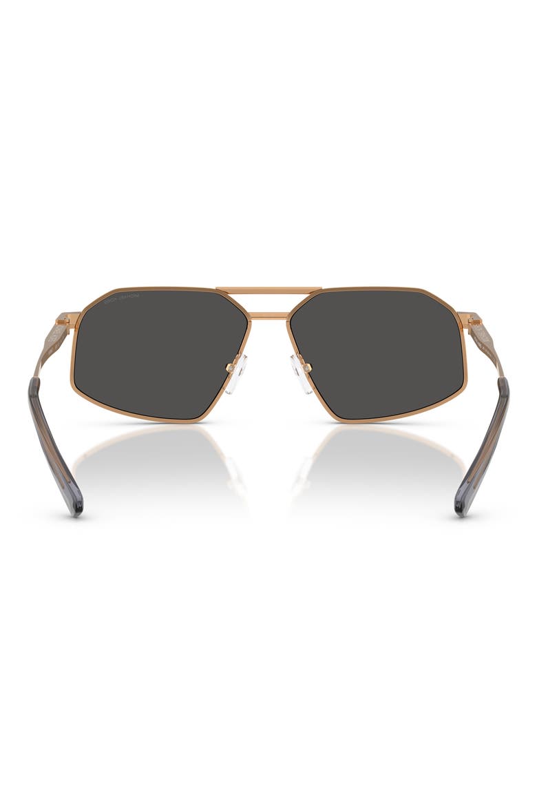 60mm Irregular Sunglasses, Alternate, color, BEIGE GOLD / DARK GREY SOLID