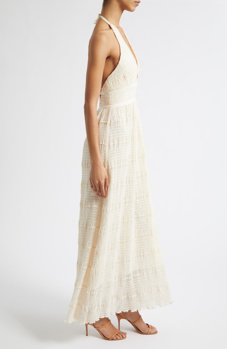 Ramy Brook Hazel Halter Dress, Alternate, color, Bone Chiffon