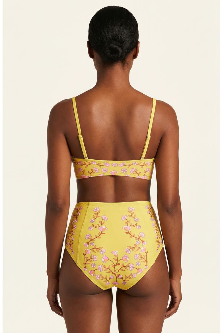 Yellow Bloom Underwire Bikini Top, Alternate, color, Yellow