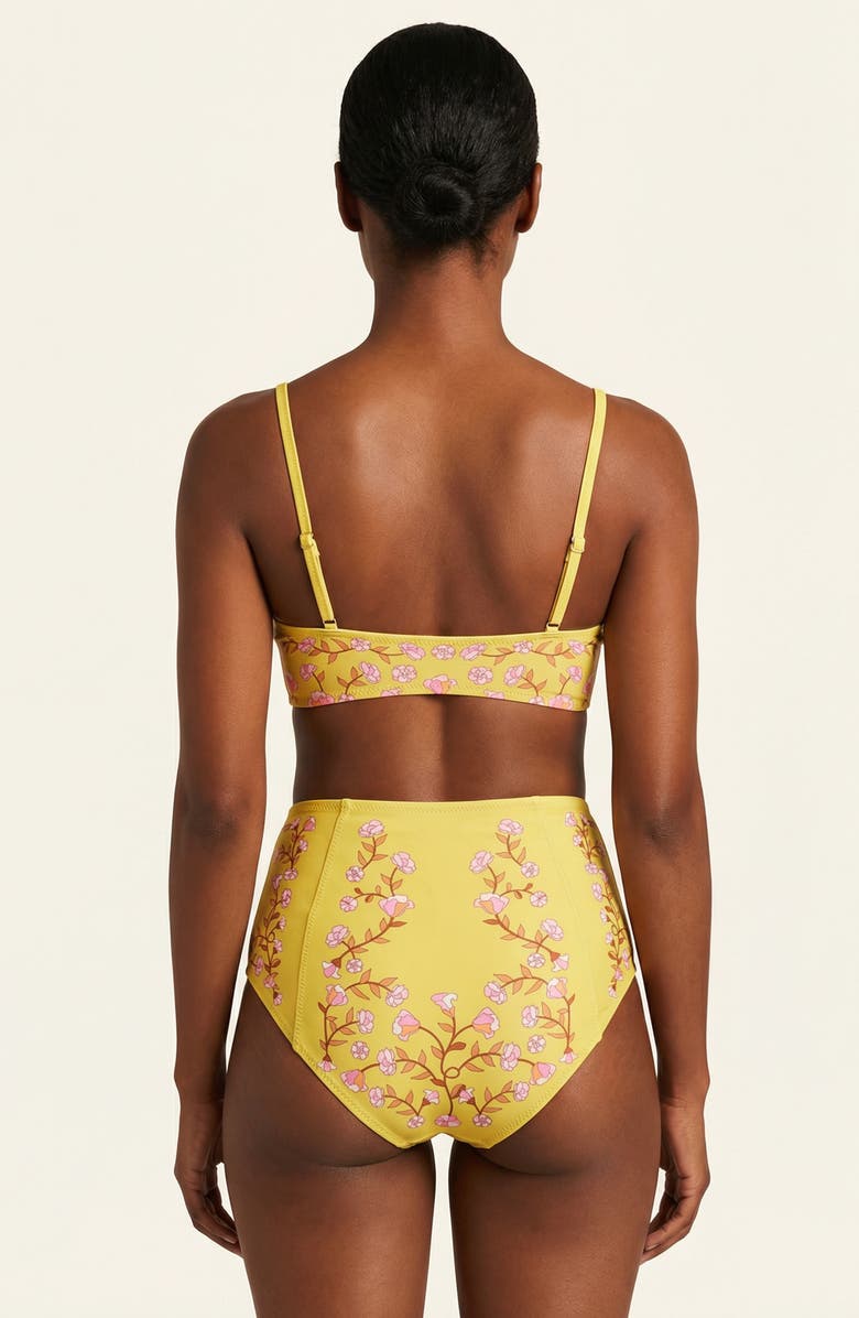 Jessie Zhao New York Yellow Bloom Underwire Bikini Top, Alternate, color, Yellow