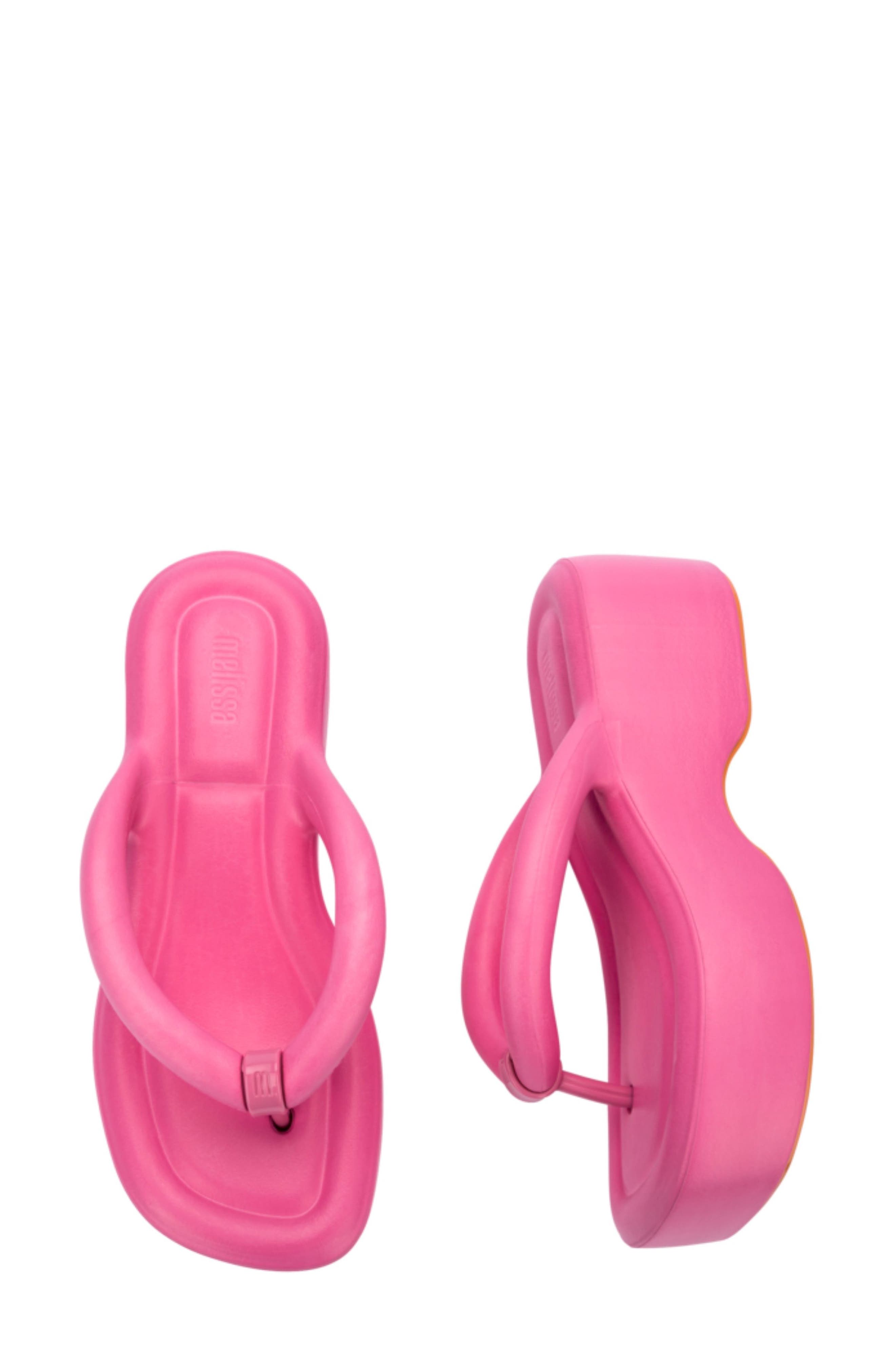 Free Platform Flip Flop, Alternate, color, ORANGE/ PINK