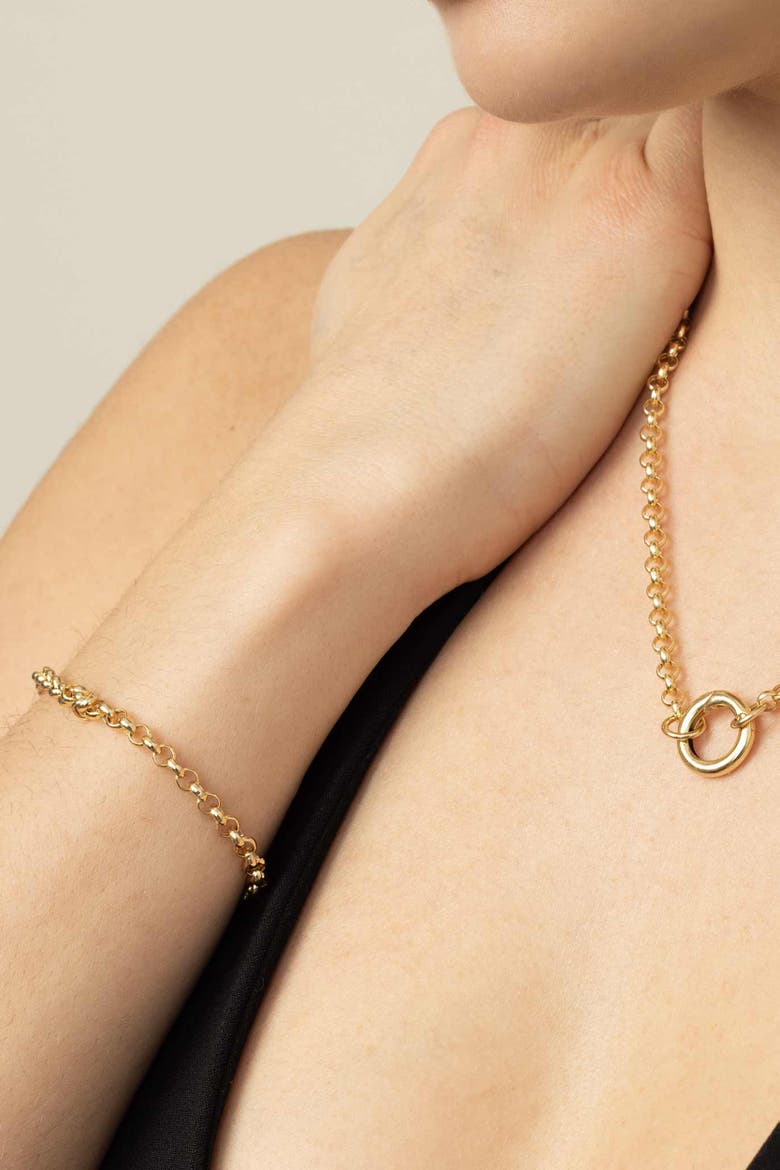 14K Gold Rimini Rolo Bracelet, Alternate, color, Yellow Gold