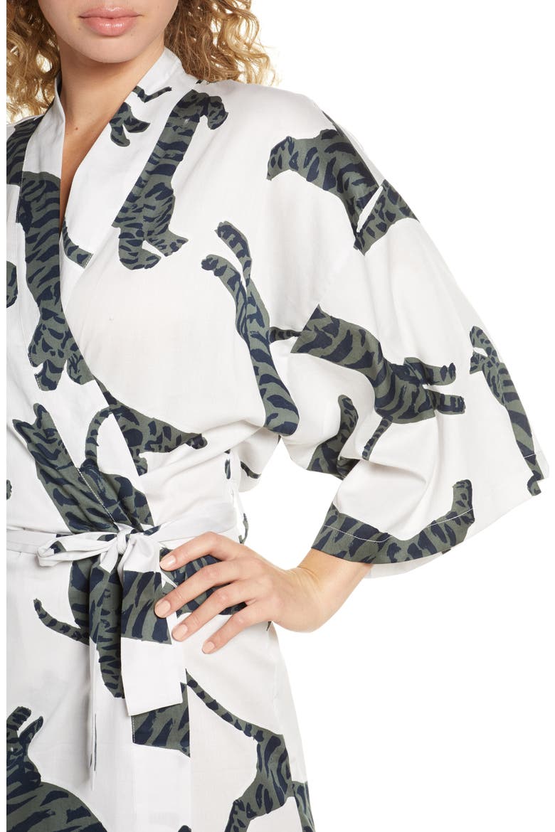 Margaux Short Cotton Robe, Alternate, color, TIGER MOON GREY