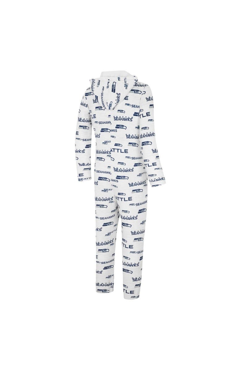 CONCEPTS SPORT Men's Concepts Sport White Seattle Seahawks Allover Print Docket Union Full-Zip Hooded Pajama Suit, Alternate, color, 