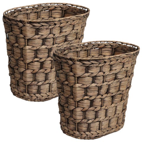 Miles Handwoven Water Hyacinth 4.5-Gallon Tapered Oval Wicker Watebasket (Set of 2)