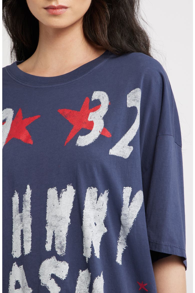 Johnny Cash Doodles Oversized Graphic Tee, Alternate, color, VINTAGE NAVY