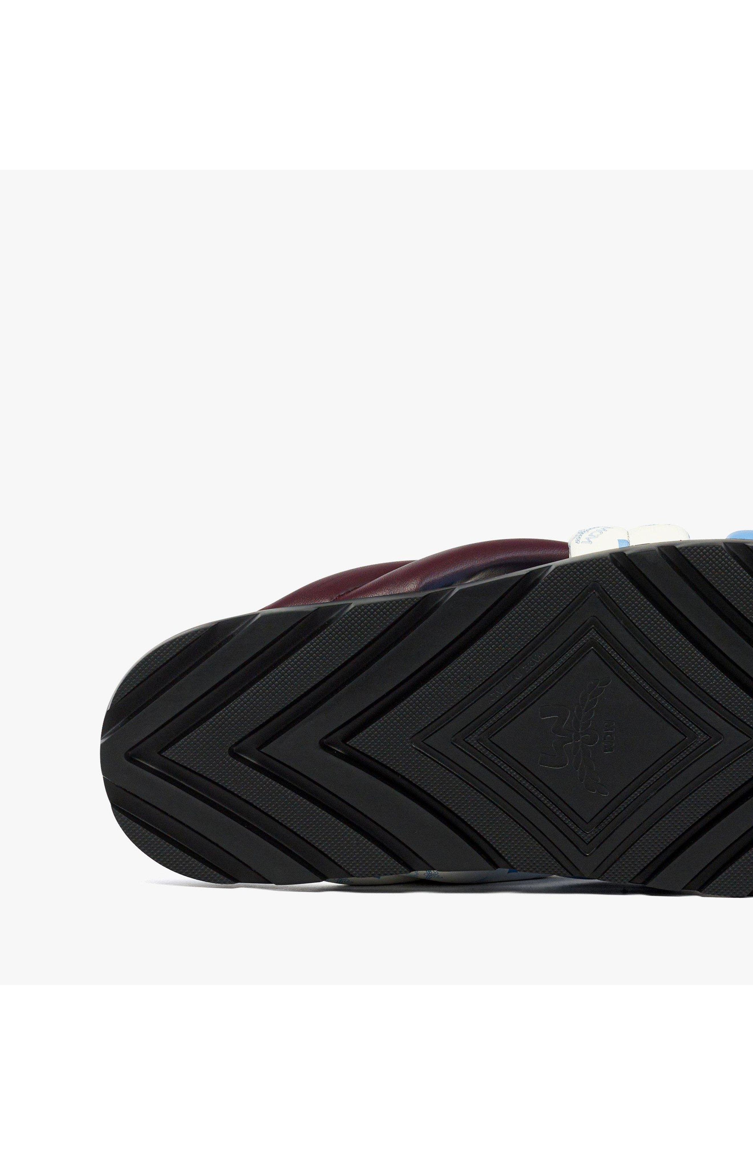 MCM Monogram Cross Sandals in Lamb Leather, Alternate, color, Winetasting