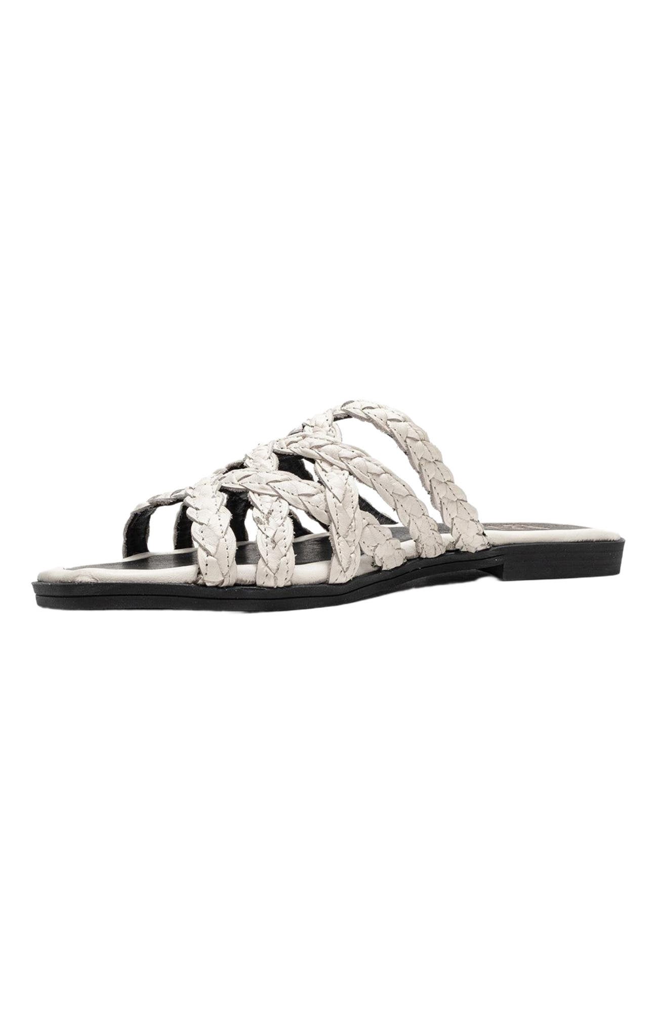 Alisha Leather Slide Sandal, Alternate, color, Light Beige Leather