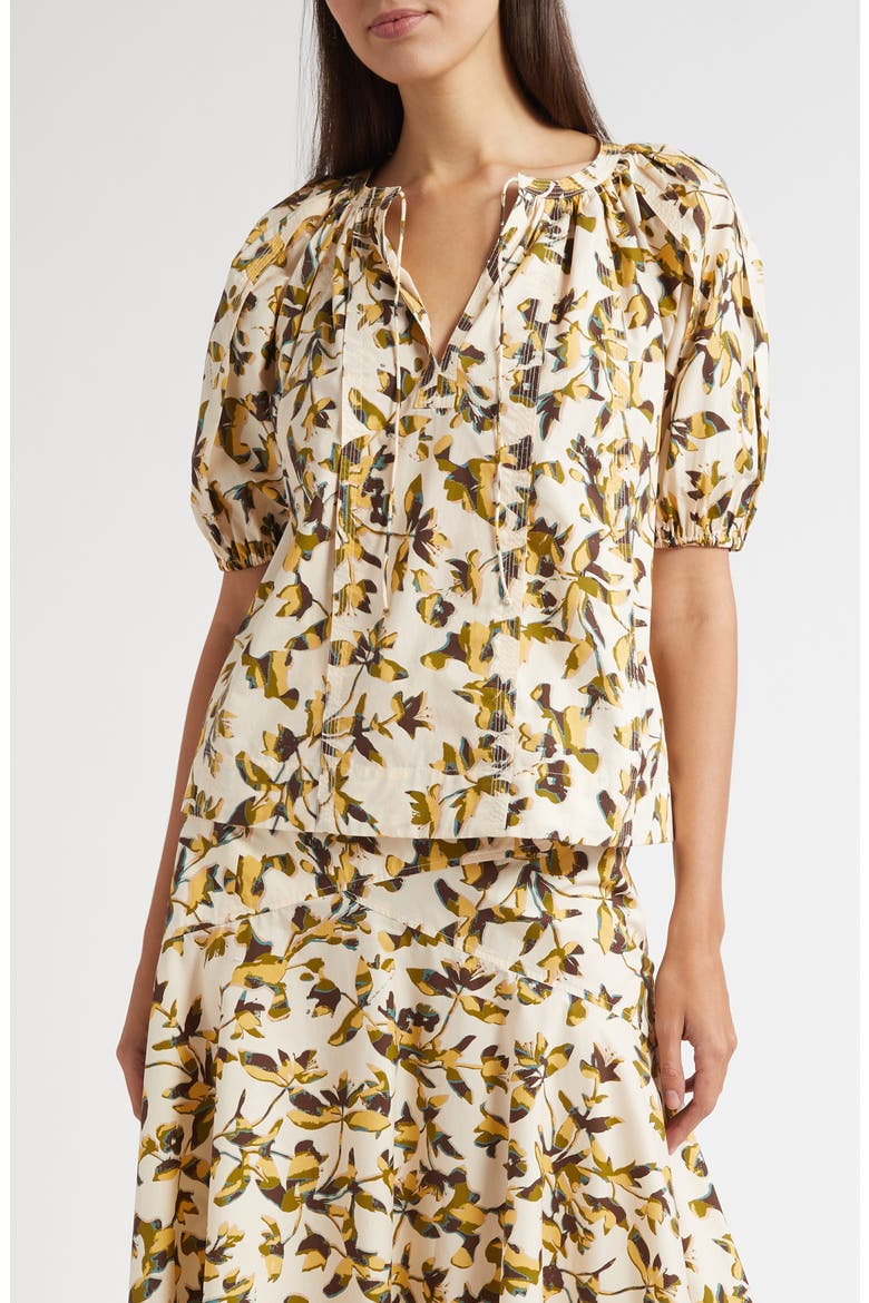 Tie Neck Puff Sleeve top, Main, color, LUCENT