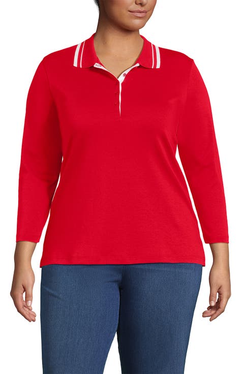 3/4 Sleeve Supima Cotton Polo Shirt