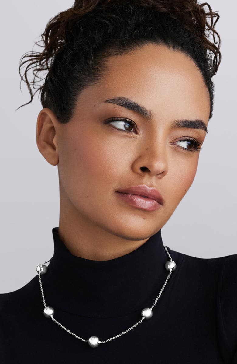 LAGOS Caviar Bubbly Necklace, Alternate, color, Silver