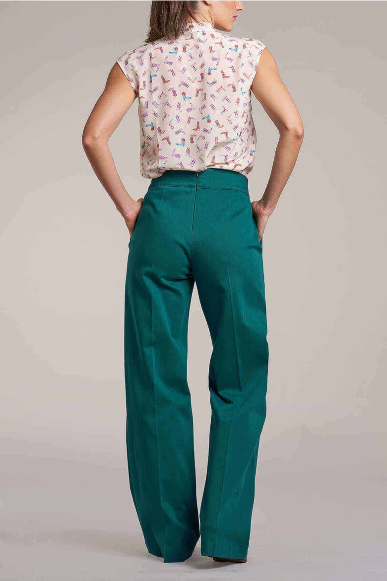 Striped Sailor Trousers, Alternate, color, Emerald