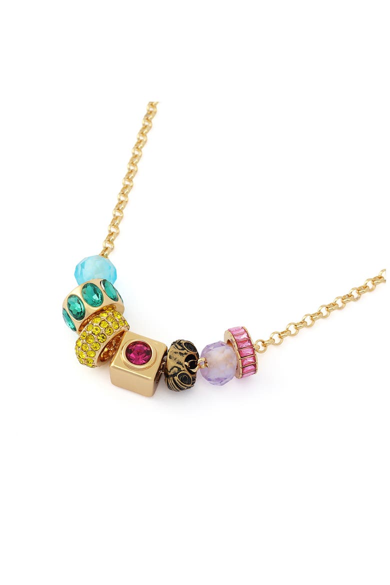 Mixed Rondelle Frontal Necklace, Alternate, color, GOLD MULTI