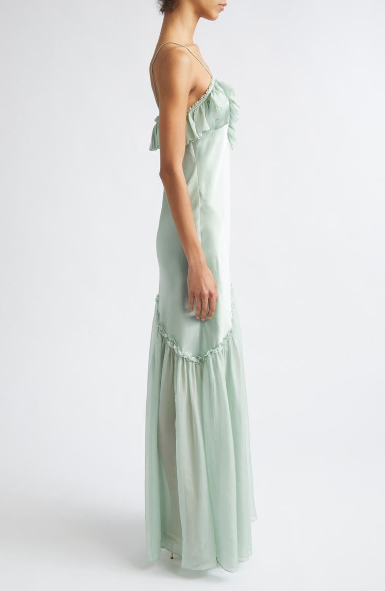 Ulla Johnson Elaria Ruffle Silk Gown, Alternate, color, Celadon