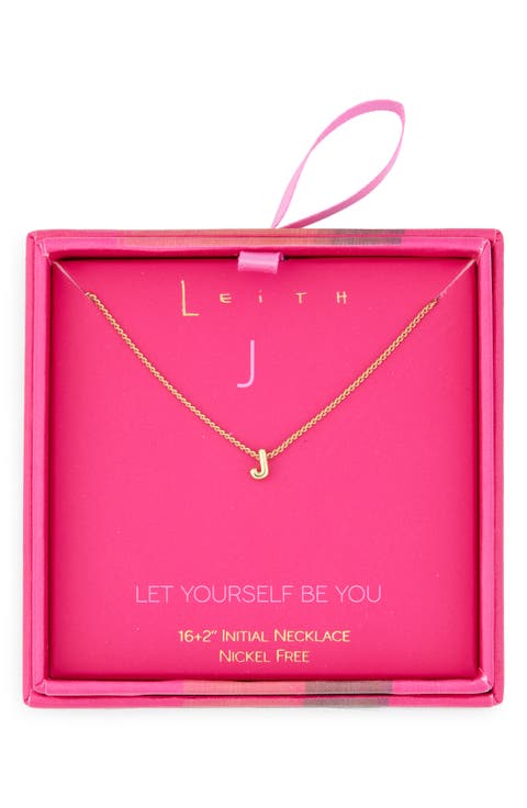 Let Yourself Be You Bubble Initial Pendant Necklace