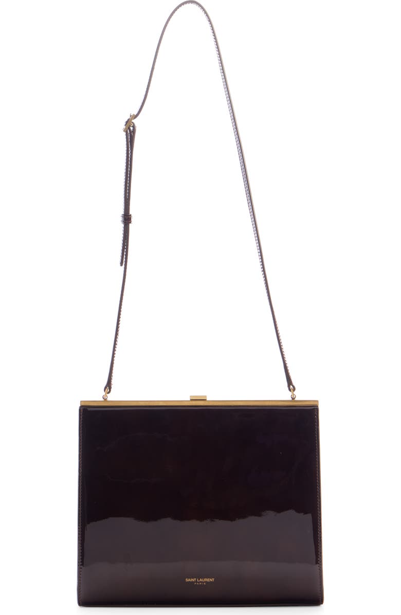 Saint Laurent Small Sac Patent Leather Frame Shoulder Bag, Alternate, color,