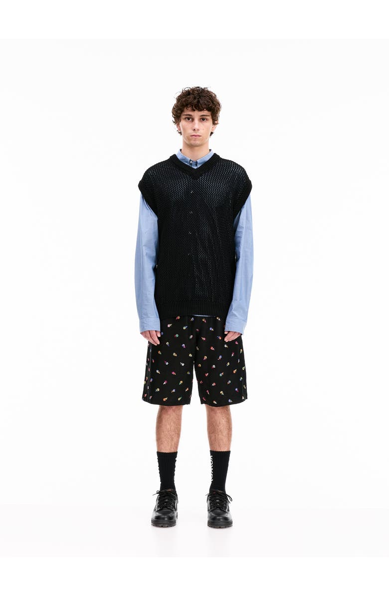 vowels Knitted Vest, Alternate, color, Black