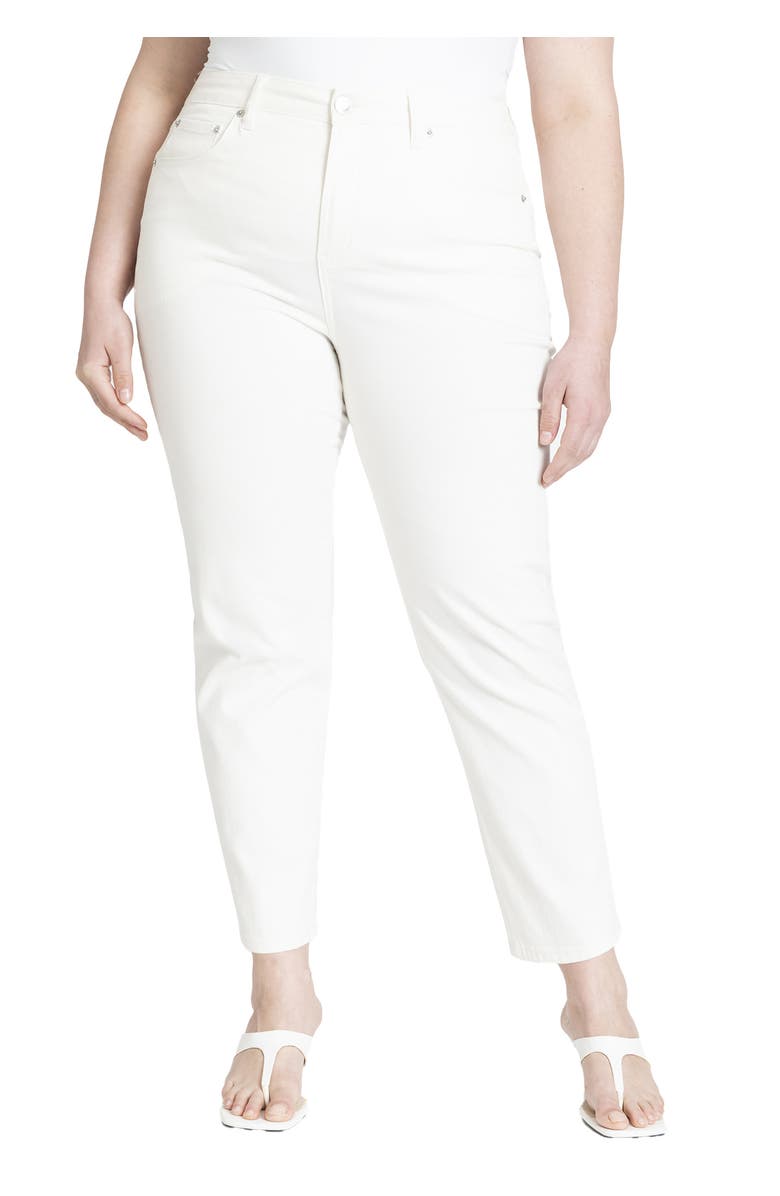 ELOQUII The Leigh Super Stretch Slim Leg Jean, Main, color, White