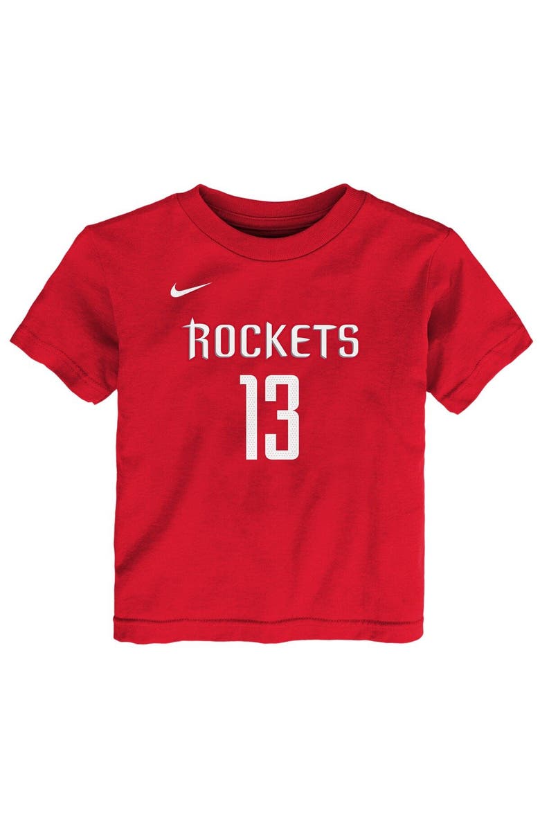 Nike Preschool Nike James Harden Red Houston Rockets Name & Number T-Shirt, Alternate, color, 