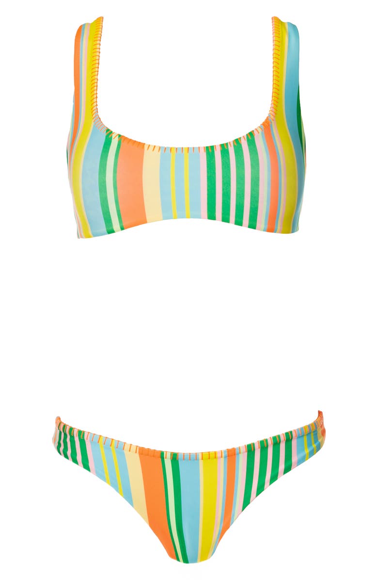 Maaji Deep Sea Lines Danna Reversible Bikini Top, Alternate, color, Open Blue