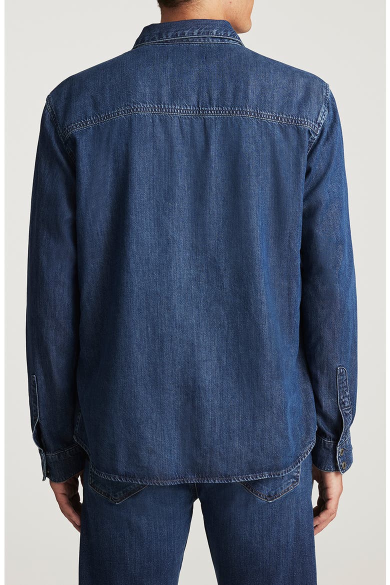 Roy Denim Snap-Up Shirt, Alternate, color, DARK INDIGO LUX BLAC