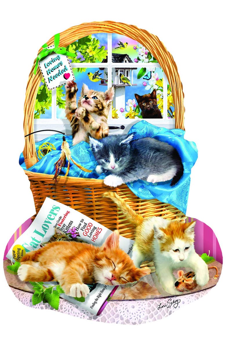 Sunsout Free Kitties 1000 piece Jigsaw Puzzle for Adults Special Shape, Alternate, color, Multicolor