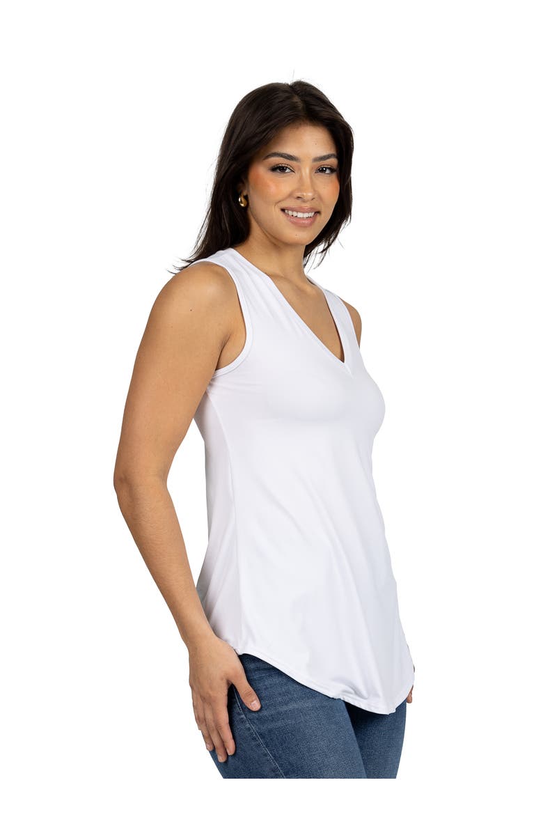 24seven Comfort Apparel V-Neck Sleeveless Maxi Dress with Belt, Alternate, color, White