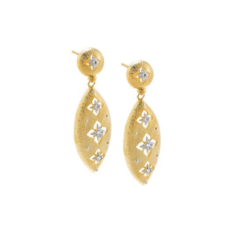 Vintage Inspired Two Tone Drop Fancy Earring