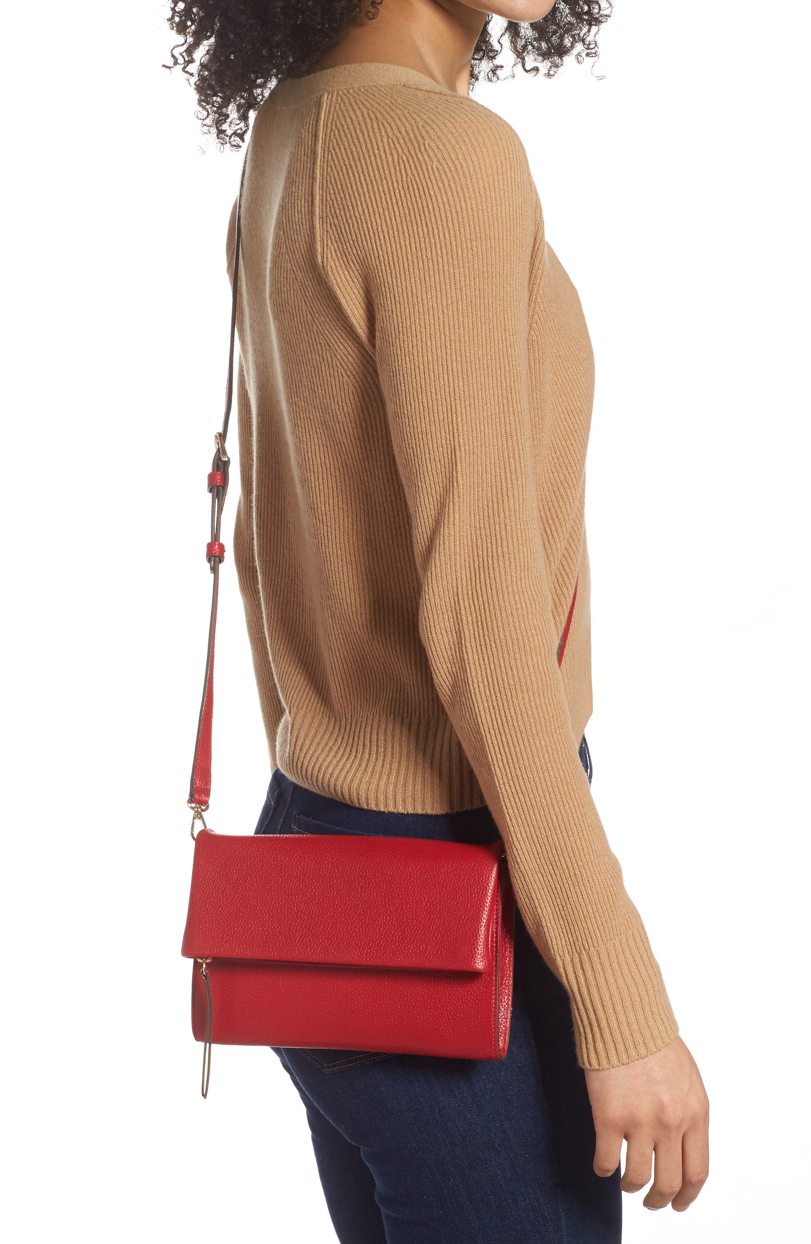 Eleanor Leather Crossbody Bag, Alternate, color, RED SCOOTER