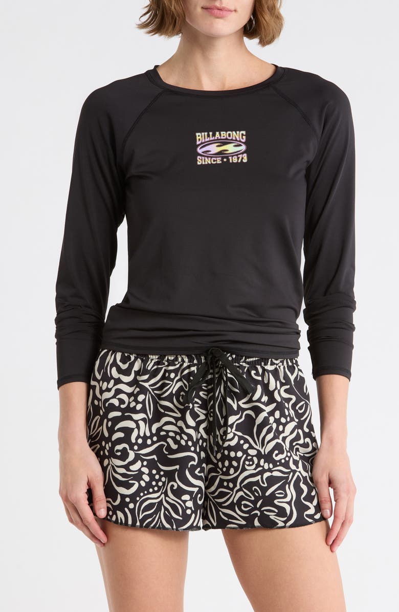 Billabong Beach Babe Rashguard Top, Main, color, Black Pebble