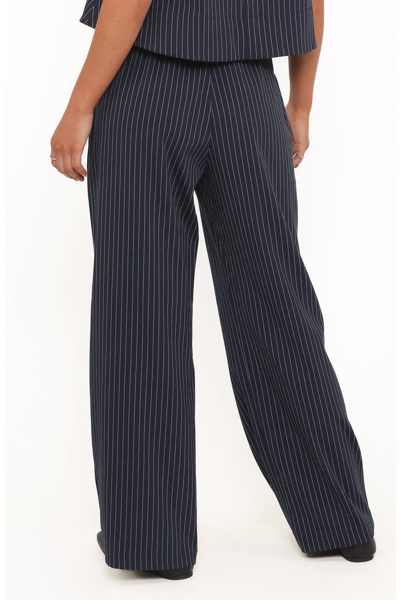 Elijah Pinstripe Sash Waist Wide Leg Pants, Alternate, color, NAVY WHITE STRIPE