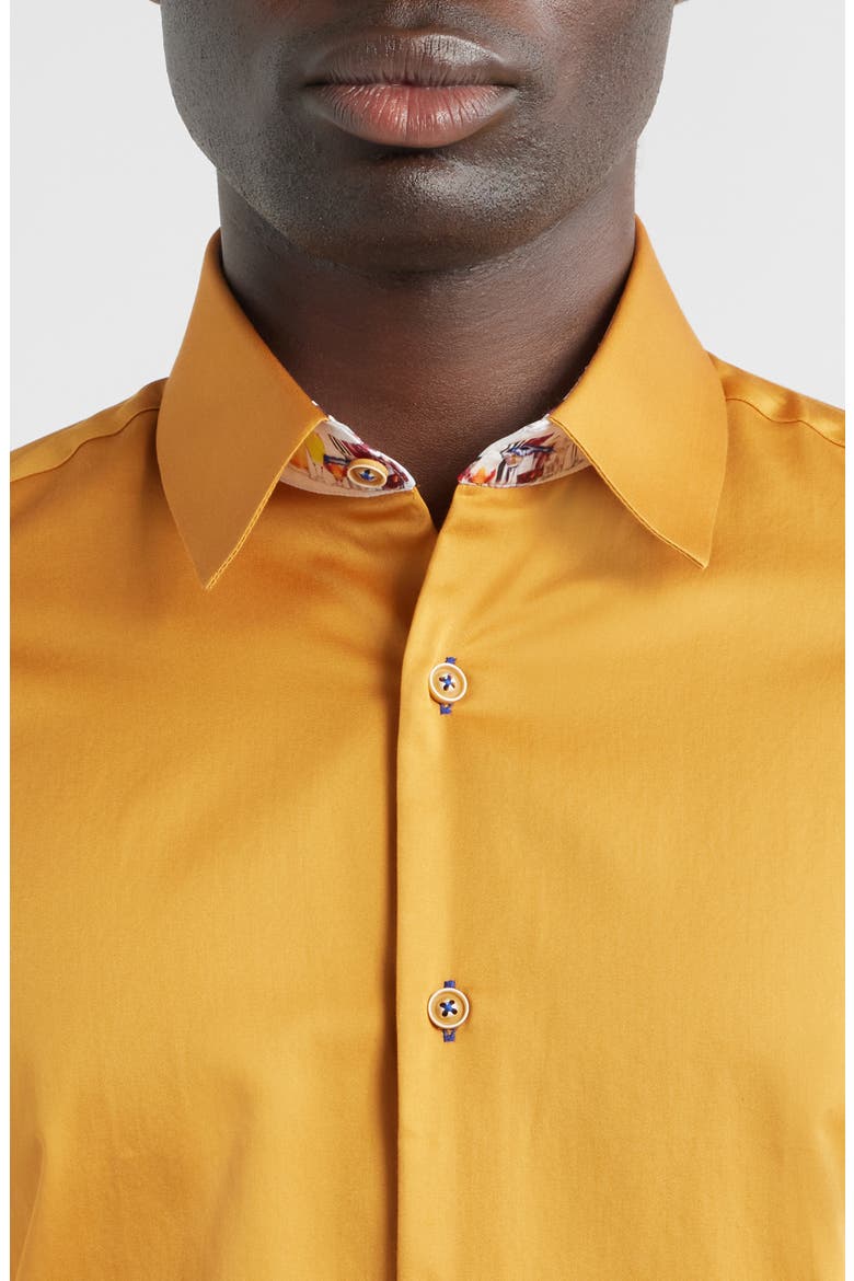 Sinai Collection Luxe Cotton Dress Shirt, Alternate, color, MUSTARD