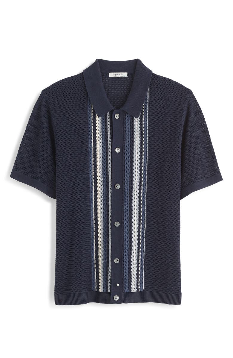 Madewell Stripe Open Stitch Cotton & Linen Button-Up Shirt, Alternate, color,