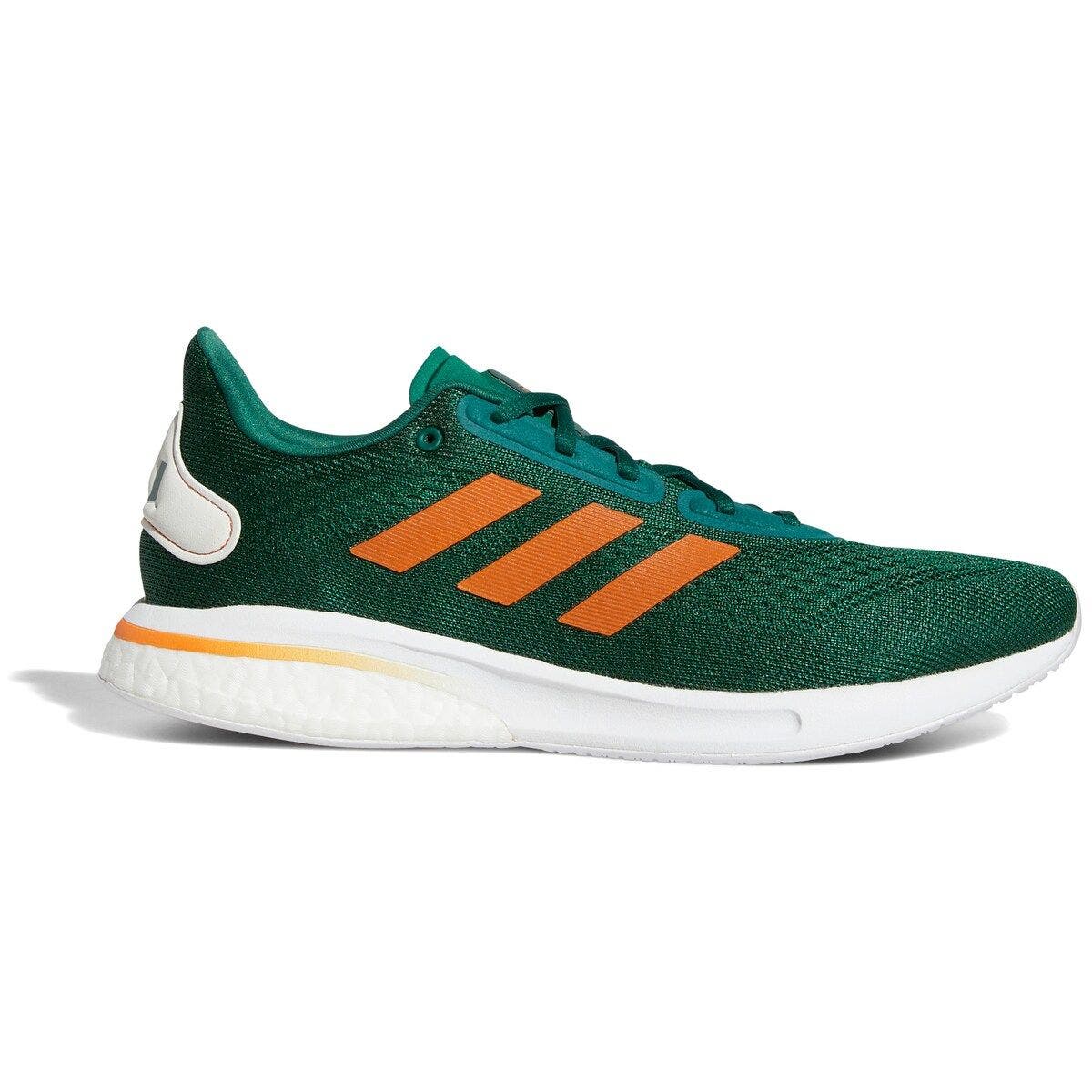 adidas Green/Orange Miami Hurricanes Supernova Shoe, Alternate, color, 