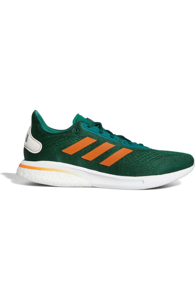 adidas Green/Orange Miami Hurricanes Supernova Shoe, Alternate, color,