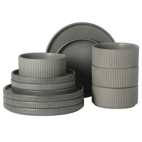 Townscape Plates and Bowls 12 Piece Dinnerware Set