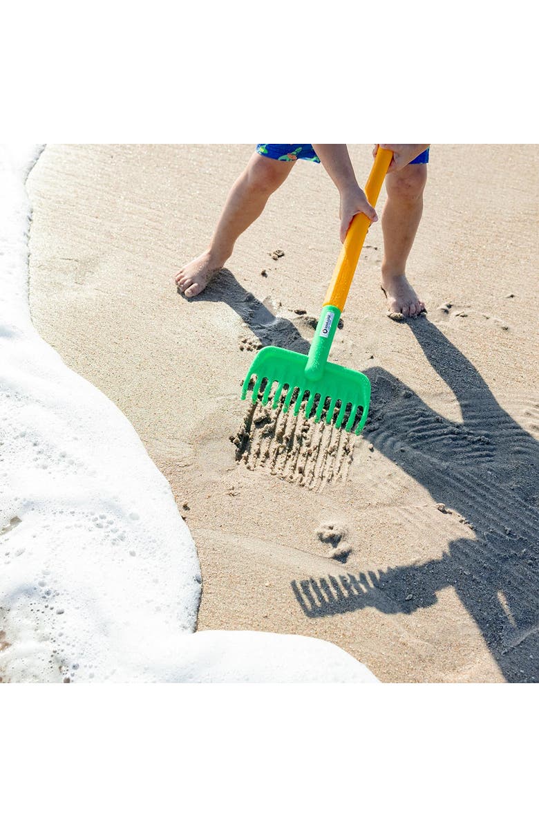 SPIELSTABIL Kids Garden Tools - Long Handled Garden Rake, Sand Box Toys and Toddler Gardening Tools for Ages 2-4, Made in Germany, Alternate, color, Green Multi