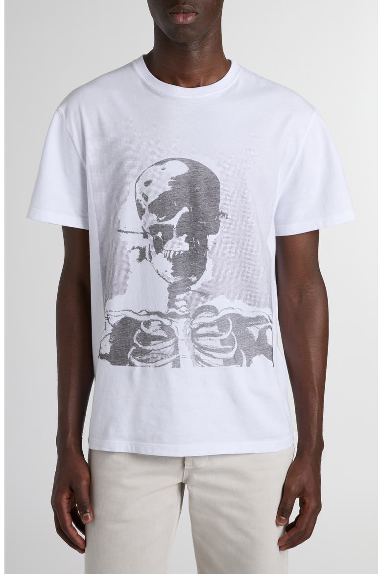 Skull Graphic T-Shirt, Main, color, WHITE / BLACK