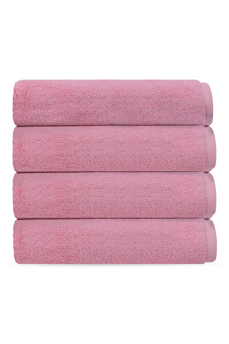 Puresoft 4-Piece Turkish Cotton Hand Towels, Main, color, PINK