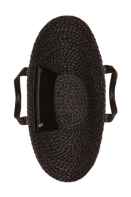 Cesta Collective Large Raffia Taco Tote In Black