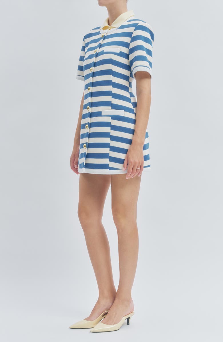 MAUDE CLUB Taylor Stripe Dress, Alternate, color, Blue Stripe