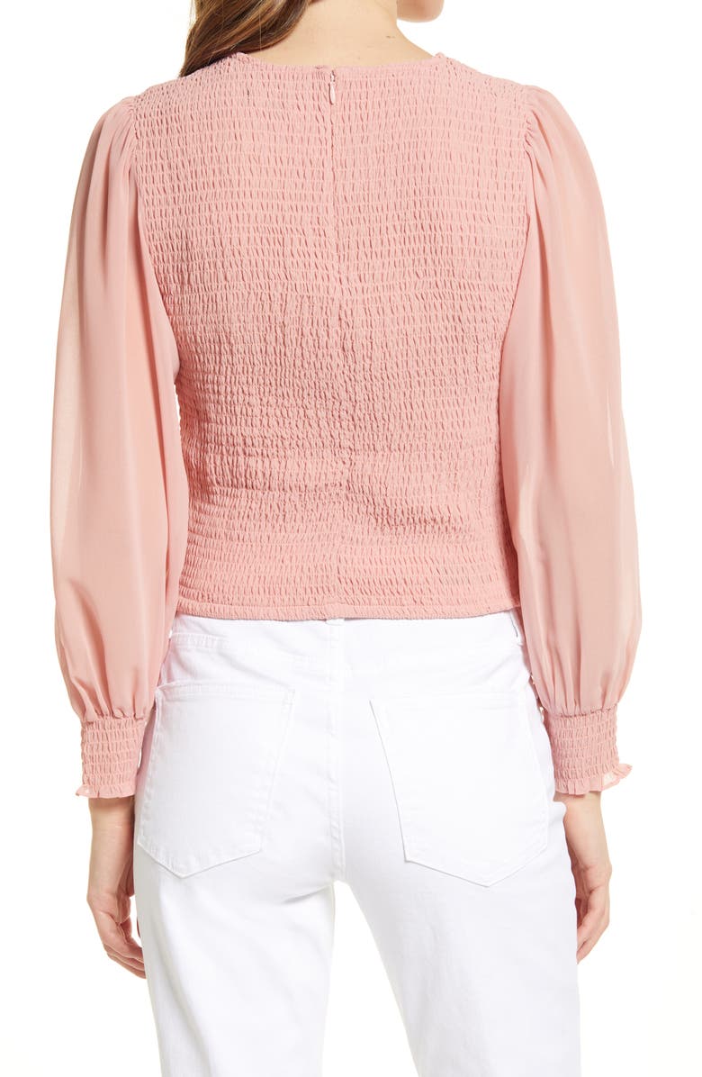 1.STATE Smocked Cuff Top, Alternate, color, Pink