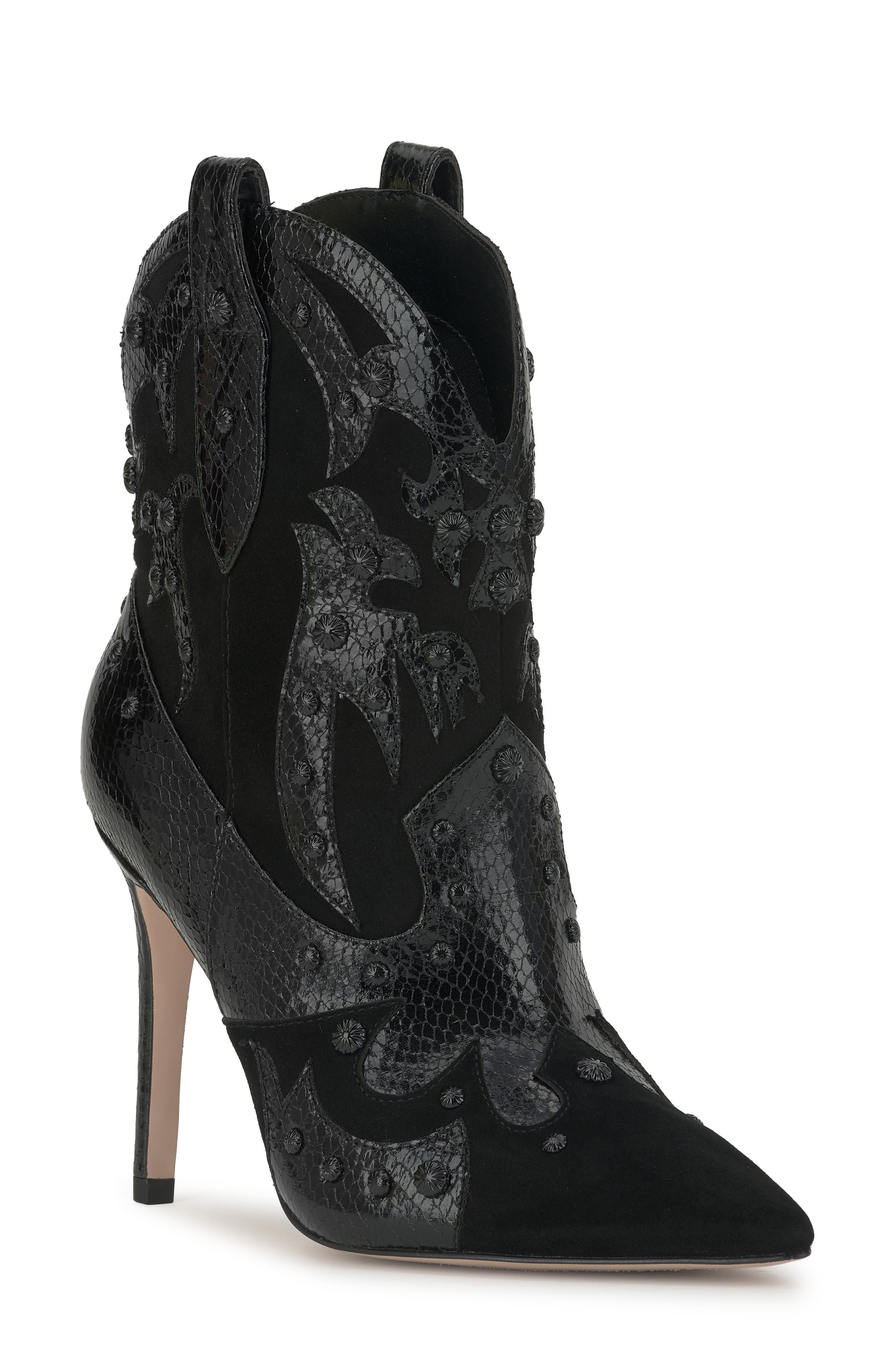 Jessica Simpson Palieve 4 Snakeskin Embossed Bootie, Main, color, Black
