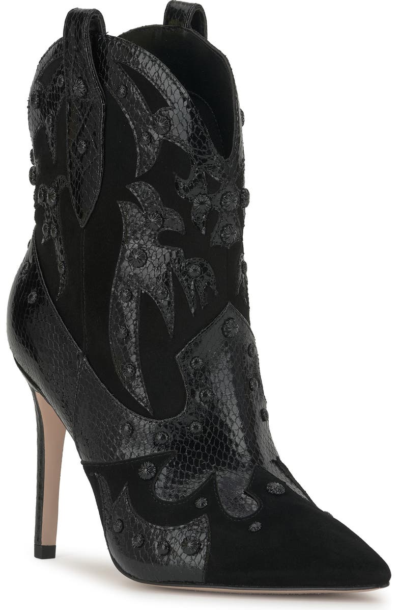 Jessica Simpson Palieve 4 Snakeskin Embossed Bootie, Main, color, Black