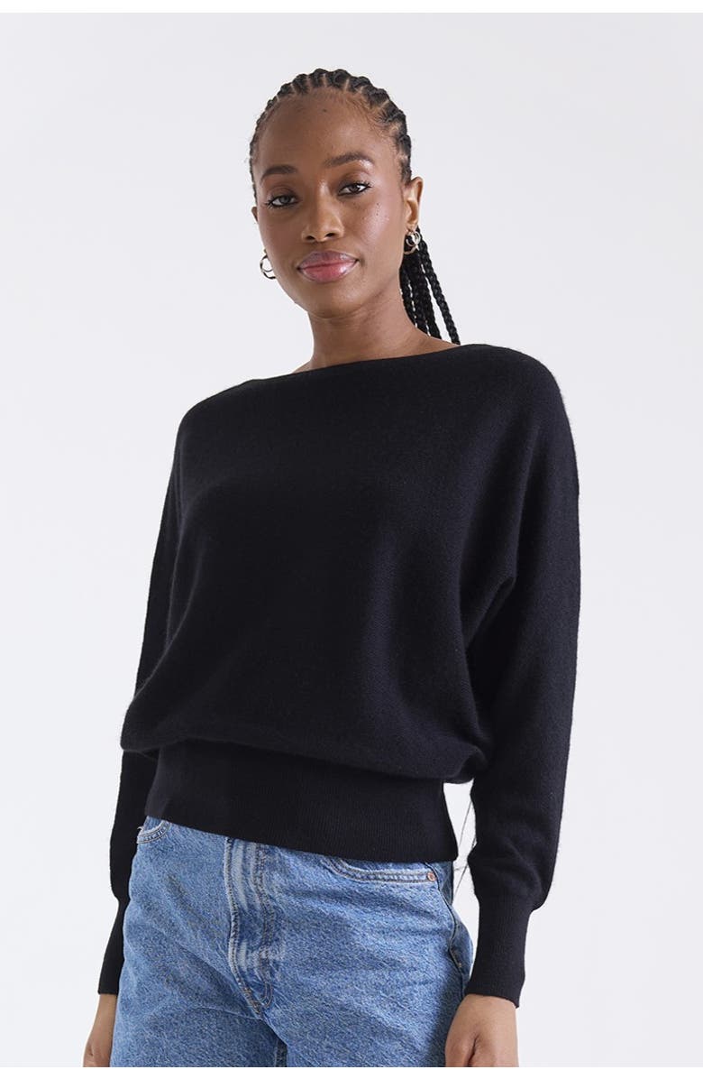 1982 Alaia Long Sleeve 100% Cashmere Sweater, Main, color, Black