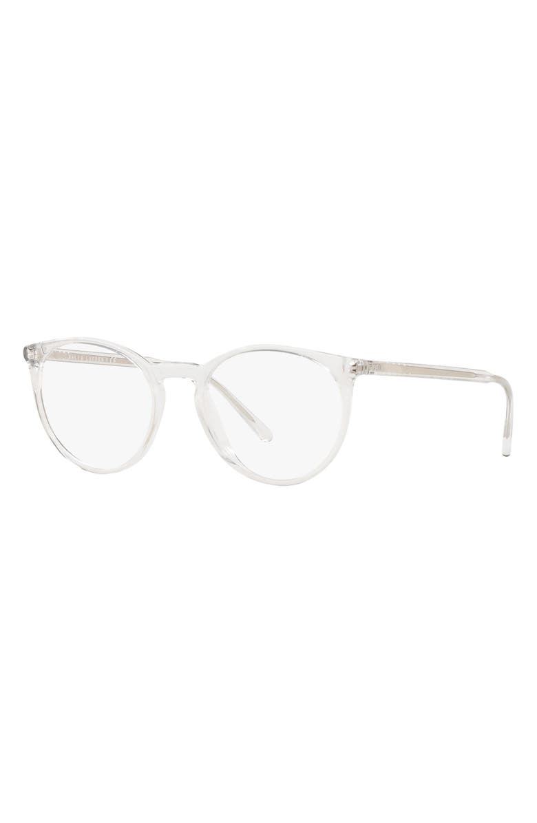 Polo Ralph Lauren 49mm Round Optical Glasses, Alternate, color, Crystal