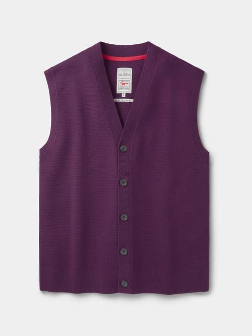 Aubin Portman 100% Wool Waistcoat In Purple