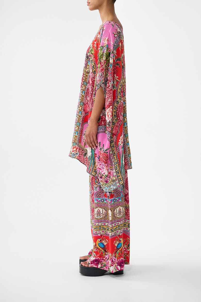 Short Round Neck Kaftan, Alternate, color, Heirloom Empire