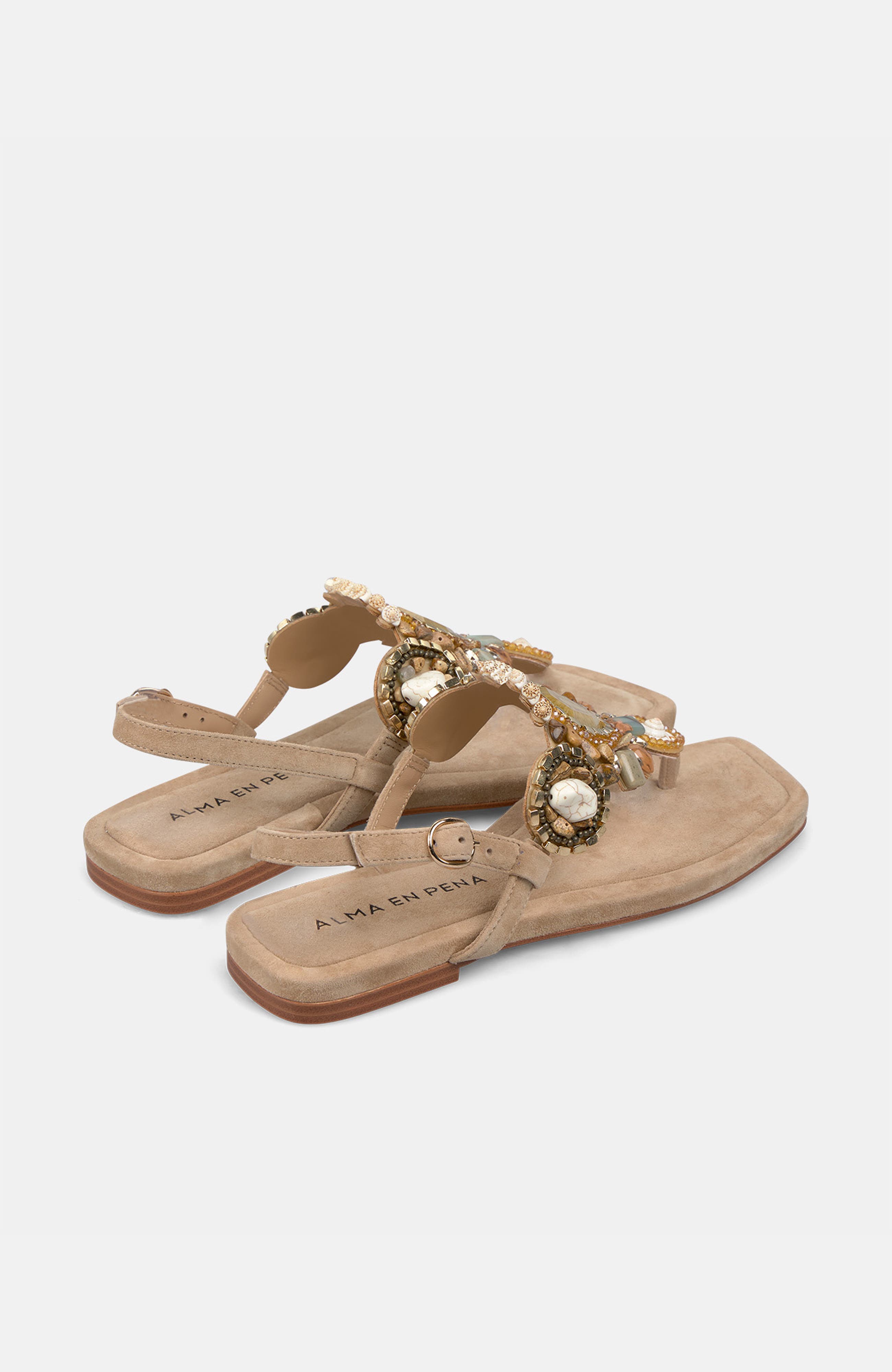 Flat Sandals, Alternate, color, Beige